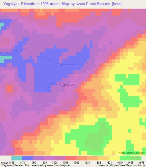 Yagsiyan,Turkey Elevation Map