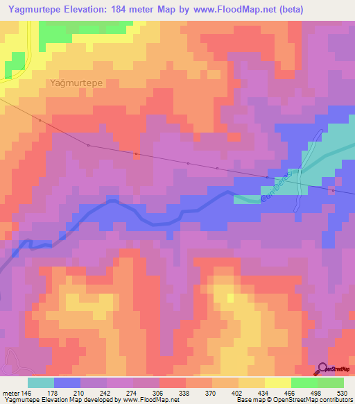 Yagmurtepe,Turkey Elevation Map