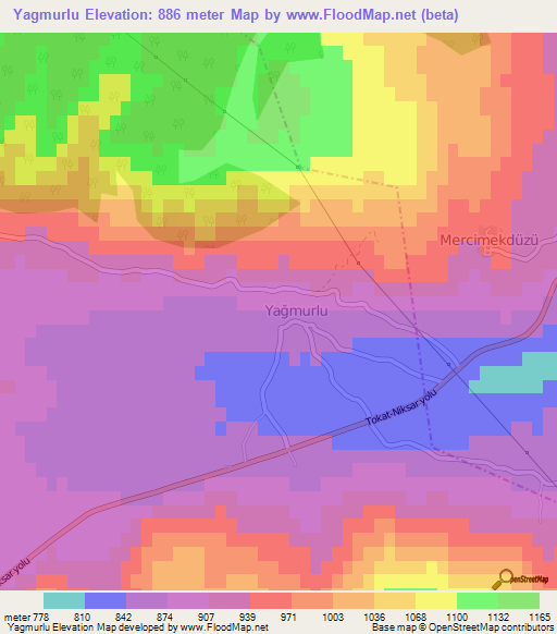 Yagmurlu,Turkey Elevation Map