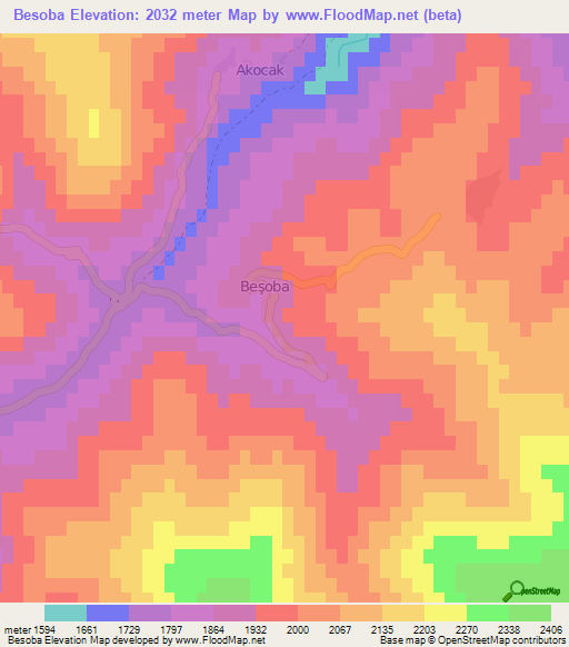 Besoba,Turkey Elevation Map