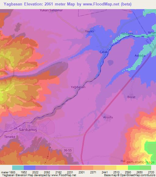 Yagbasan,Turkey Elevation Map