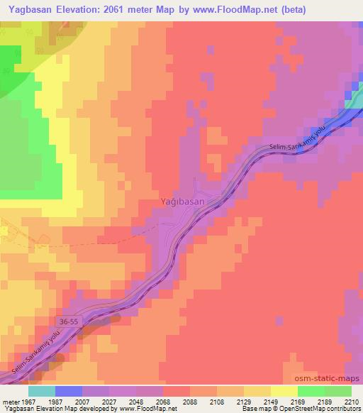 Yagbasan,Turkey Elevation Map