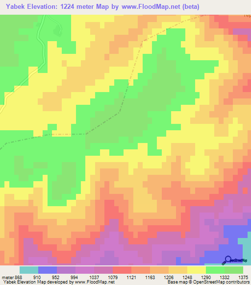 Yabek,Turkey Elevation Map