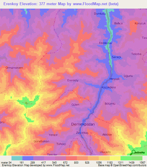 Erenkoy,Turkey Elevation Map