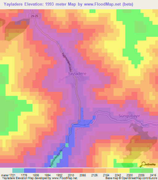 Yayladere,Turkey Elevation Map