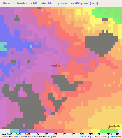 Verimli,Turkey Elevation Map