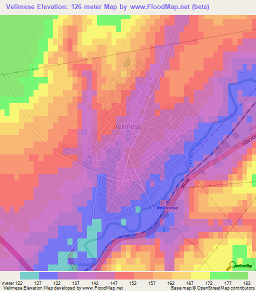 Velimese,Turkey Elevation Map