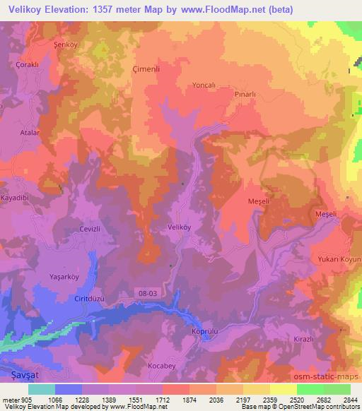 Velikoy,Turkey Elevation Map