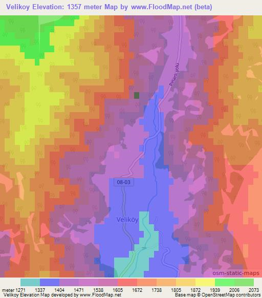 Velikoy,Turkey Elevation Map