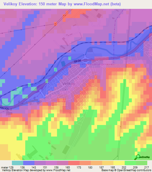 Velikoy,Turkey Elevation Map