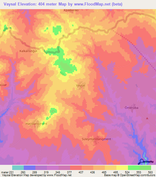 Vaysal,Turkey Elevation Map