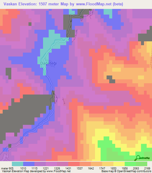 Vaskan,Turkey Elevation Map