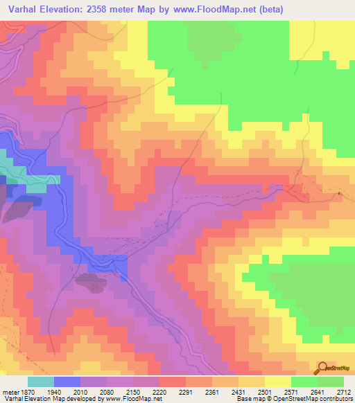 Varhal,Turkey Elevation Map