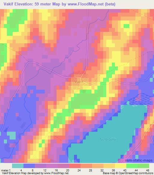 Vakif,Turkey Elevation Map