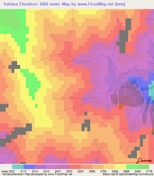 Vahtara,Turkey Elevation Map