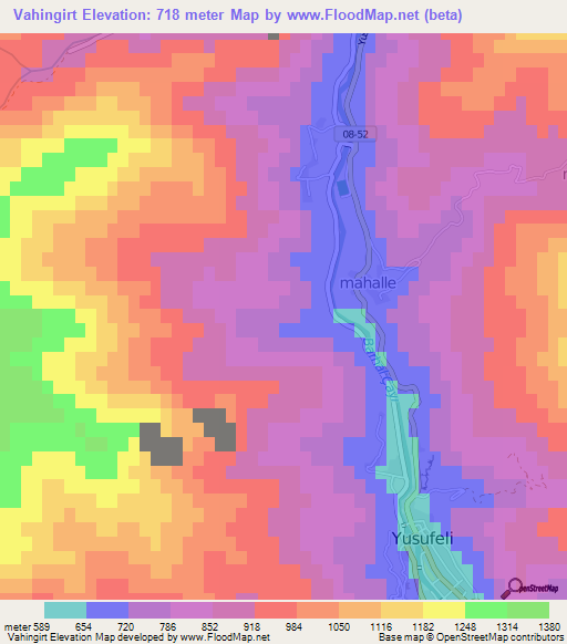 Vahingirt,Turkey Elevation Map