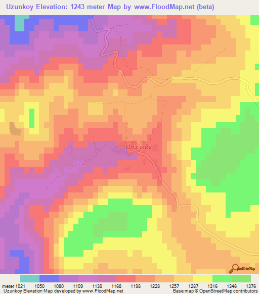 Uzunkoy,Turkey Elevation Map