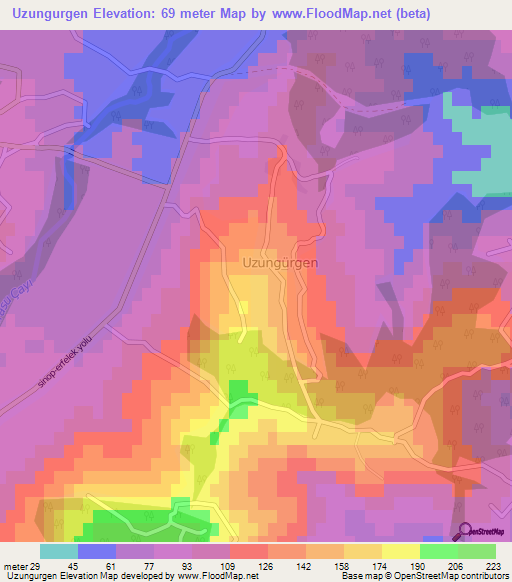 Uzungurgen,Turkey Elevation Map