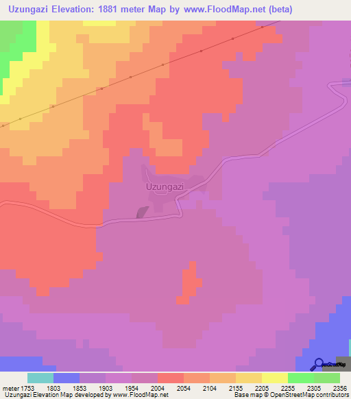 Uzungazi,Turkey Elevation Map