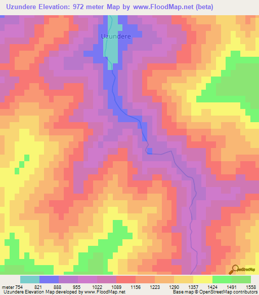 Uzundere,Turkey Elevation Map