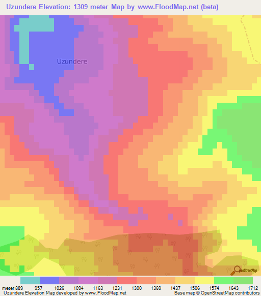 Uzundere,Turkey Elevation Map