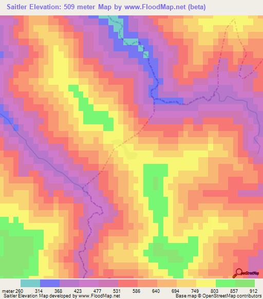 Saitler,Turkey Elevation Map