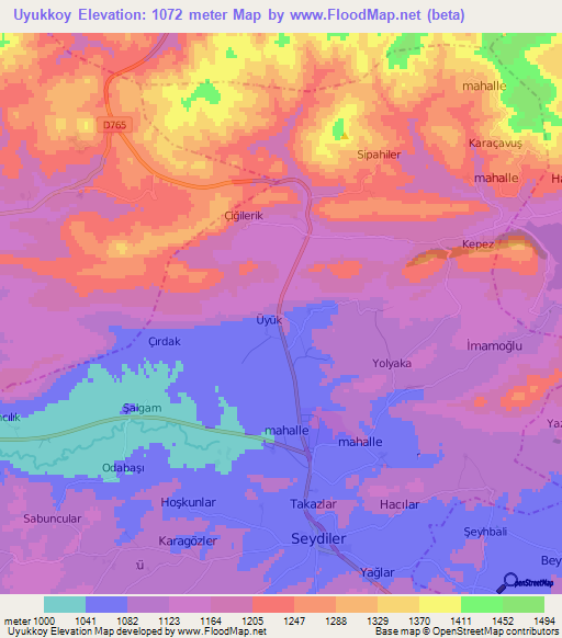 Uyukkoy,Turkey Elevation Map