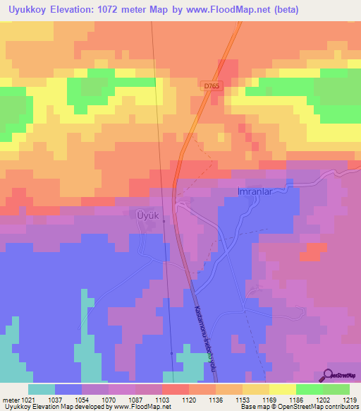 Uyukkoy,Turkey Elevation Map