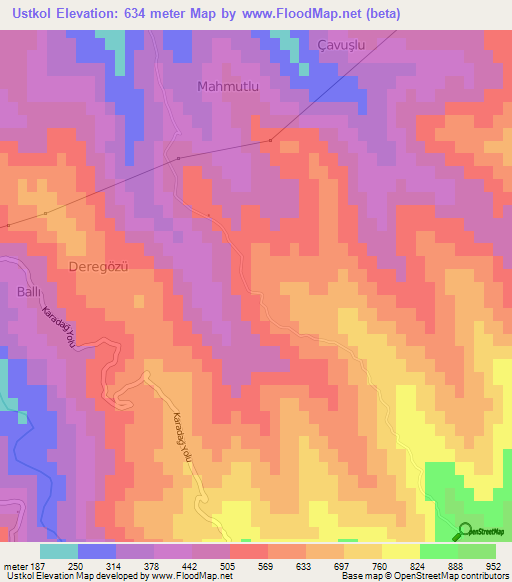 Ustkol,Turkey Elevation Map