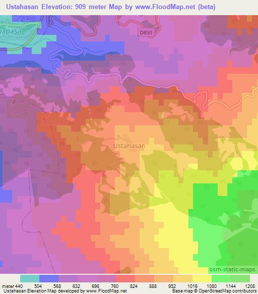 Ustahasan,Turkey Elevation Map