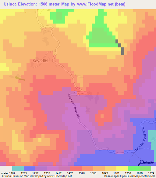 Usluca,Turkey Elevation Map