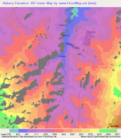 Kabaca,Turkey Elevation Map