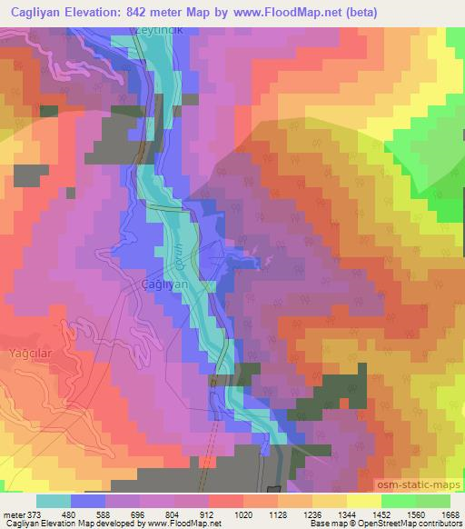 Cagliyan,Turkey Elevation Map