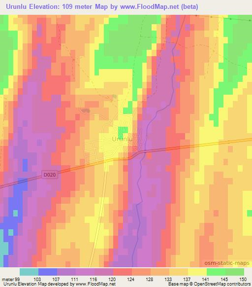 Urunlu,Turkey Elevation Map