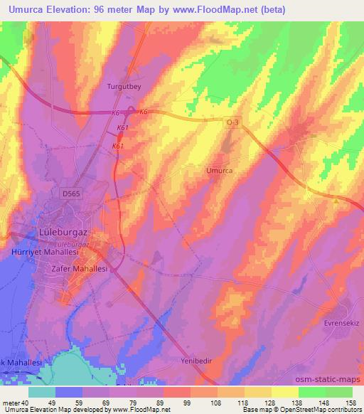 Umurca,Turkey Elevation Map