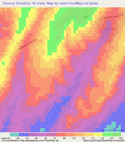 Umurca,Turkey Elevation Map