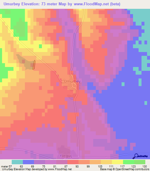 Umurbey,Turkey Elevation Map