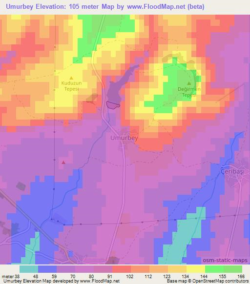 Umurbey,Turkey Elevation Map