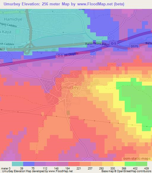 Umurbey,Turkey Elevation Map