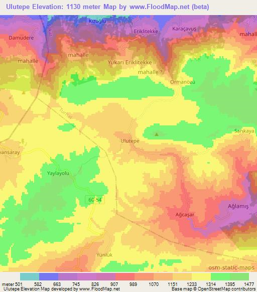 Ulutepe,Turkey Elevation Map