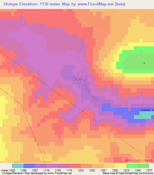 Ulutepe,Turkey Elevation Map