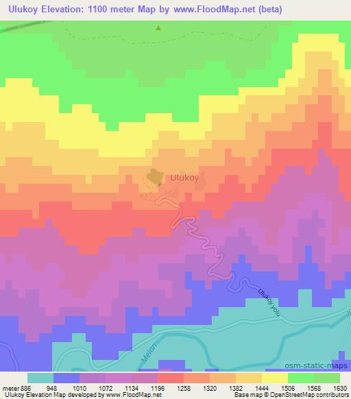 Ulukoy,Turkey Elevation Map