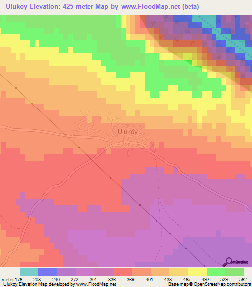 Ulukoy,Turkey Elevation Map