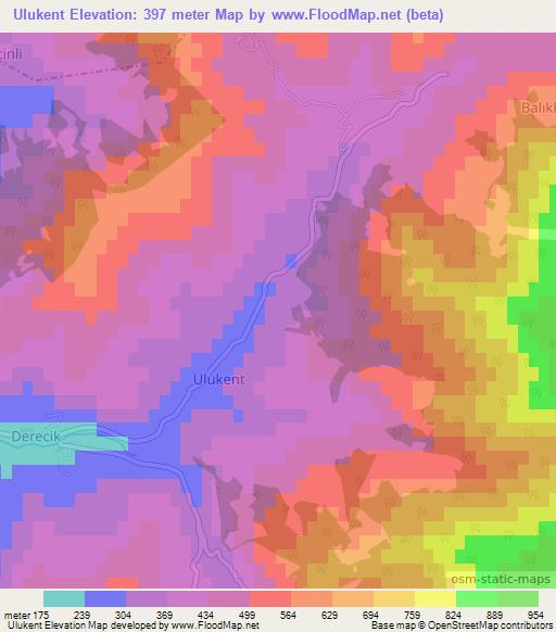 Ulukent,Turkey Elevation Map