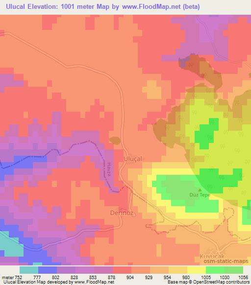 Ulucal,Turkey Elevation Map