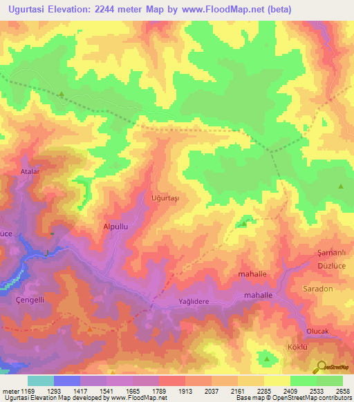 Ugurtasi,Turkey Elevation Map