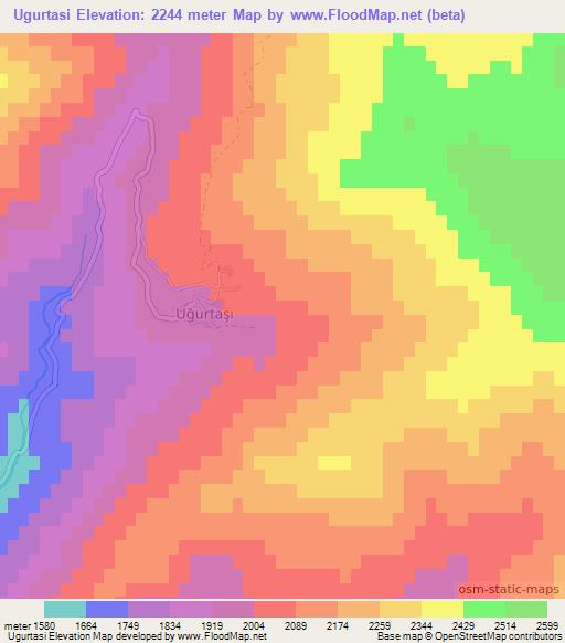 Ugurtasi,Turkey Elevation Map