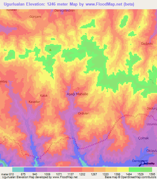 Ugurlualan,Turkey Elevation Map