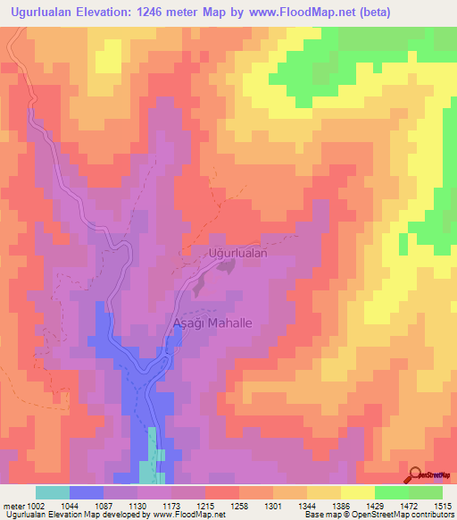 Ugurlualan,Turkey Elevation Map