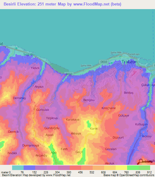 Besirli,Turkey Elevation Map